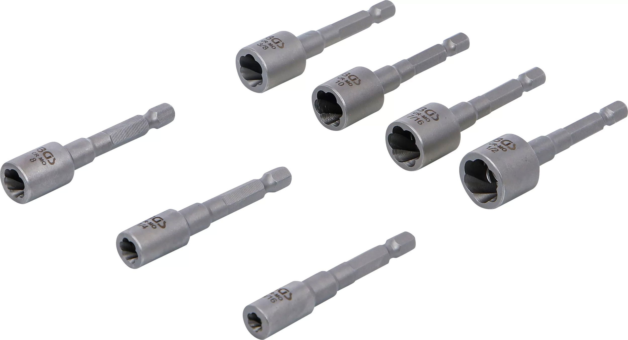 BGS Technic 9-74562 1/4"-os csavarkiszedő készlet sérült csavarokhoz, 7 részes termék fő termékképe