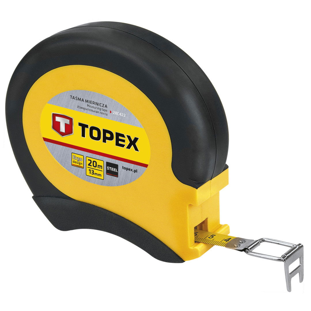 Topex 28C422 gyors felcsévélésű acél mérőszalag, 20 m / 13 mm termék fő termékképe