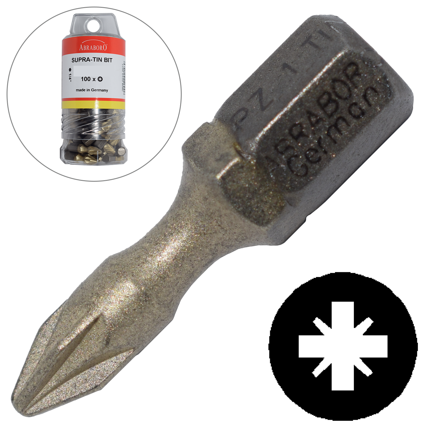 Abraboro PZ 2 x 25 mm Pozidrive SUPRA-TIN XXL bit, 100 db/csomag termék fő termékképe
