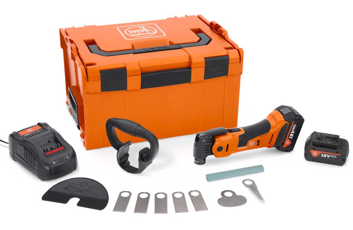 Fein MultiMaster AMM 700 1.7 Q AS akkus oszcilláló kéziszerszám szett fugafelújításhoz (2 x 5.0 Ah Li-ion akkuval, L-BOXX-ban) termék fő termékképe