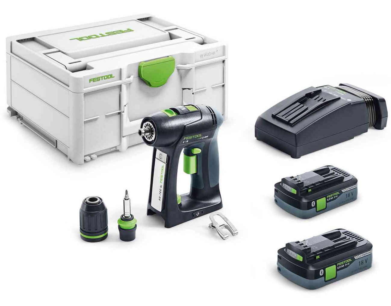 Festool C 18 HPC 4,0 I-Plus akkus szénkefe nélküli fúró-csavarbehajtó (2 x 4.0 Ah Li-ion akkuval) termék fő termékképe
