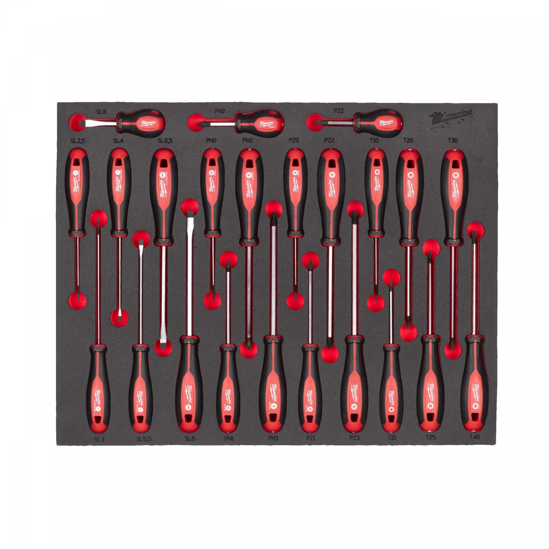 Milwaukee Csavarhúzó készlet 3-oldalú markolattal habbetétben, 23 darabos termék fő termékképe