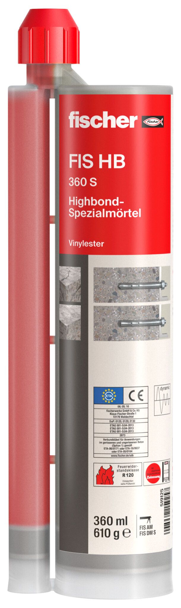 Fischer FIS HB 360 S injektáló ragasztó, 360 ml + 2 db FIS MR Plus keverőszár (DE) termék fő termékképe